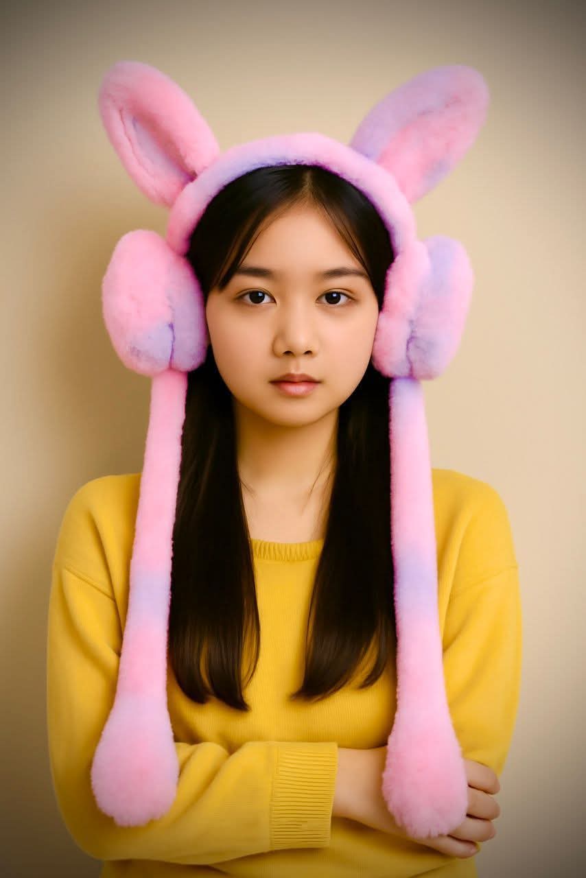 🐰 লেটেস্ট মডেল কিউট বানি হ্যাট (Bunny Hat) – সফট ও ফ্যাশনেবল